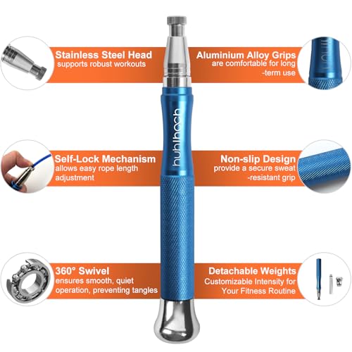 Speed Weighted Jump Rope with Secure Lock Mechanism, 360° Smooth Swivel, Non-Slip Matte Textured Handles, Features 2 Performance Cords for Effective Fitness Workouts