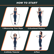 Lewtemi 2 Pcs Flow Exercise Rope for Fitness Flow Double Braid Workout Rope with Cloth Bags Adjustable Length Jump for Working out Men Women Gym Training Indoor Outdoor, 9 ft