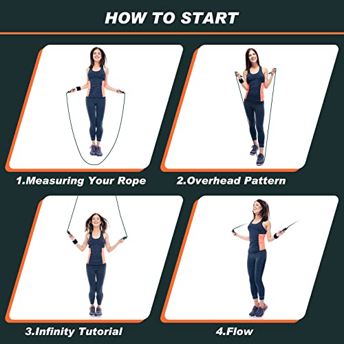 Lewtemi 2 Pcs Flow Exercise Rope for Fitness Flow Double Braid Workout Rope with Cloth Bags Adjustable Length Jump for Working out Men Women Gym Training Indoor Outdoor, 9 ft