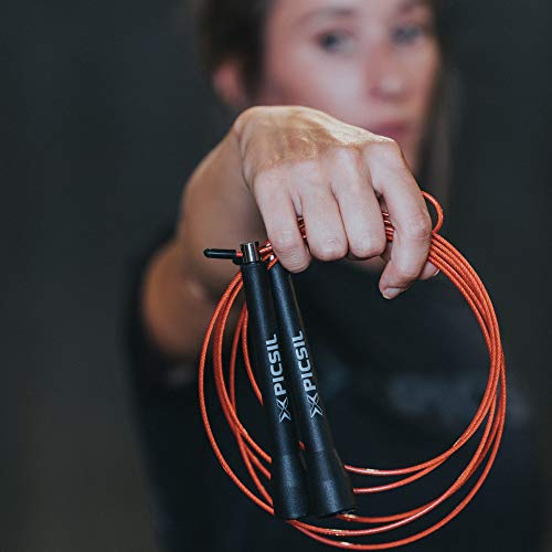PICSIL - Professional Crosstraining Jump Rope | Double Bearings for Greater Speed | Adjustable and Ergonomic | Ideal for Fitness, Boxing, MMA | Unisex Jump Rope | ABS Material