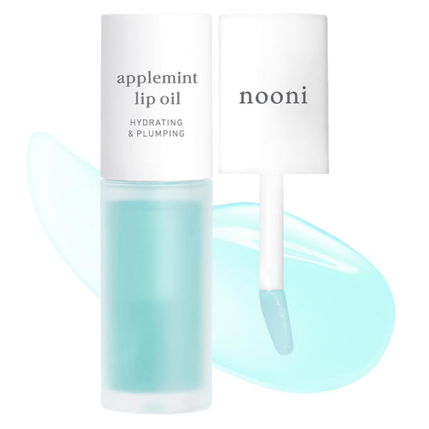 NOONI Korean Hydrating Lip Oil - Appleberry | Long-Lasting, Moisturizing, Plumping, Revitalizing for Dry Lips, Waterproof, No Peel Off, Hydrating, Nourishing Crystal Clear, 0.12 FL Oz