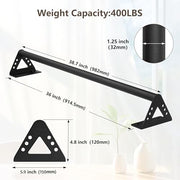 Wall Mounted Doorway Pull Up Bar, Heavy Duty Strength Training Pull-Up Bars for Doorframe, Support Beam or Joist Mount Thick Metal Sturdy Construction Support 500 lbs