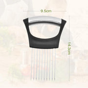Stainless Steel Onion Slice Holder, 2025 New Onion Slice Holder for Slicing, Chopper Assistant Tool, Lemon Slicer Vegetable Cutter for Meat, Lemon, Potato, Tomato - Kitchen Gadgets (1)