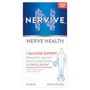 Nervive Nerve Health Glucose Support Tablets, Alpha Lipoic Acid, Chromium Picolinate, Vitamin B12, B6, B1, 30 Tablets