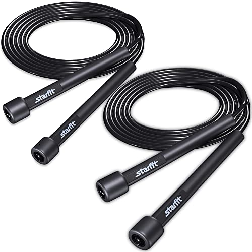STARFIT Lightweight Jump Rope for Fitness and Exercise, Adjustable Jump Ropes with Plastic Handles, Cardio and Endurance Training, Jumping Rope for Workout
