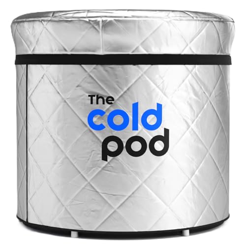 The Cold Pod Insulated Cold Plunge Tub Bundle - 85Gal Ice Bath Round Tubs with Energy Saving Multi-Layer Cover - Chiller Compatible&Silver Reflective