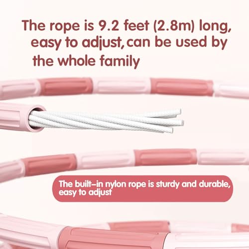 Redify Upgraded Beaded Jump Rope for Kids,Tangle-Free Segmented Kids Jump Rope with Soft Anti-slip Handles,Adjustable Jumping Rope for Children Women and Men Fitness 9.2 Feet, Pink Blue