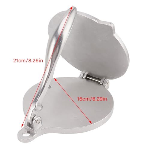 Tortilla Press 6.5 Inch, Cast Iron Tortilla Maker, Manual Roti Maker Dough Press Quesadilla Maker, Aluminum Alloy, Taco Holders, Rotis Press, For Taco, Presser Chapati To Rotate Pizza Press Silver