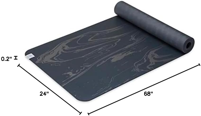 Gaiam Dry-Grip Yoga Mat - 5mm Thick Non-Slip Exercise & Fitness Mat for Standard or Hot Yoga, Pilates and Floor Workouts - Cushioned Support, Non-Slip Coat - 68 x 24 Inches