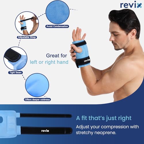REVIX Wrist Ice Pack Wrap for Carpal Tunnel, Reusable Gel Ice Pack for Hand Relaxation, Cold Compress, Enhancing Comfort and Soothing Fatigue, 1Pack