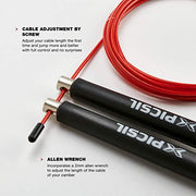 PICSIL - Professional Crosstraining Jump Rope | Double Bearings for Greater Speed | Adjustable and Ergonomic | Ideal for Fitness, Boxing, MMA | Unisex Jump Rope | ABS Material