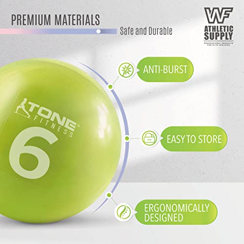 WF Athletic Supply Weighted Toning Ball, Soft Weighted Exercise Ball, Soft Medicine Balls for Exercise, Yoga, Pilates & Physical Therapy, 6, 8, 10 LB, Option Available in Single, Pair & Set with Rack