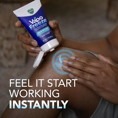 Vicks VapoFreeze Menthol Pain Relieving Cream 3oz, for Muscles & Joint Pain Associated with Arthritis, Simple Backaches, Strains, Sprains, Bruises, Vicks Vapors, Penetrating Formula