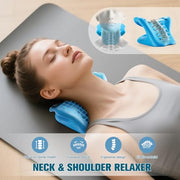 Neck Stretcher and Cervical Traction Device, Relaxer for TMJ Pain and Shoulder Pain Relief, Cervical Traction Device Pillow, Spine and Neck Corrector(Blue)