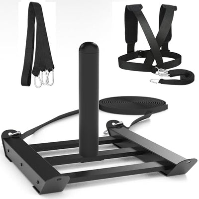 Moricher Weight Sled with Harness, Heavy Duty Fitness Strength Training Sled Workout Sled for Athletic Exercise and Speed, Suitable for 1" and 2" Weight Plates