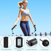 Skipping Rope with Counter, Gravity Ball Jump Rop, Counting Jump Rope, Cordless, Intelligent Digital Jump Rope, Adjustable Skipping Rope for Lose Weight- Black