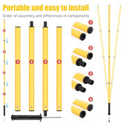 Soccer Agility Training Equipment: 6 Soccer Agility Poles, 20ft Agility Ladder, 10 Soccer Cones, 1 Jump Rope. Soccer Training Poles for Speed Training, Agility Training