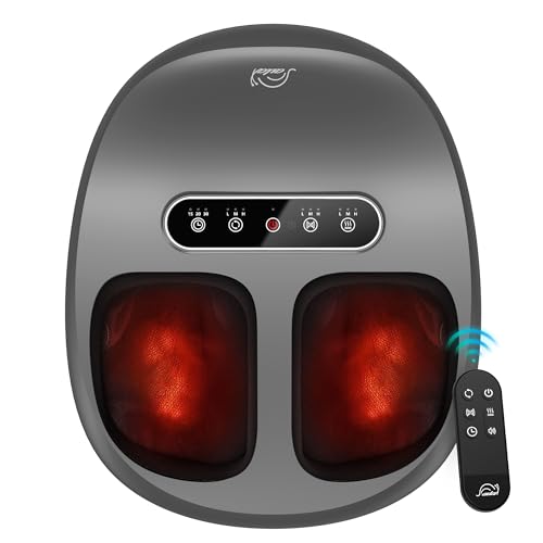 Snailax Foot Massager with Heat and Compression, Shiatsu Foot Massager for Neuropathy and Plantar Fasciitis, Deep Kneading, Rolling, Remote Control, Fits up to Size 14, Gifts