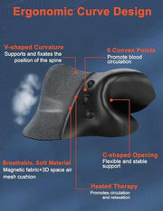 Wireless Heated Neck Stretcher for Pain Relief, Portable Cordless Neck Shoulder Cervical Traction Device with Graphene Heating Pad No Smell Magnetic Therapy Case Relaxer for TMJ Migraine Spine Alignme