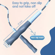 Redify Upgraded Beaded Jump Rope for Kids,Tangle-Free Segmented Kids Jump Rope with Soft Anti-slip Handles,Adjustable Jumping Rope for Children Women and Men Fitness 9.2 Feet, Pink Blue