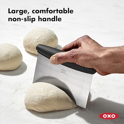 OXO Good Grips Stainless Steel Bench Scraper & Chopper, Dough Cutter for Baking