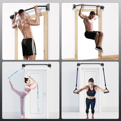 SELEWARE Heavy Duty Welded Pull Up Bar, Versatile Doorway Wall Mount, Joist Mounted, and Ceiling Mounted Chin Up Bars, Thick Metal Sturdy Construction for Full Body Workouts Support 500 lbs