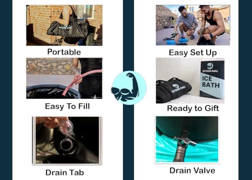 Portable 5-Layer Inflatable Ice Bath Tub With Cover - Perfect For Muscle Recovery For Athletes - Large 95 Gallon Plunge Tub For Cold Water Therapy Training