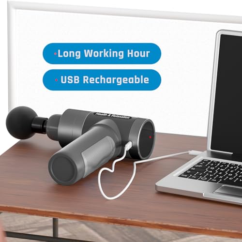 Massage Gun Deep Tissue,Birthday Gifts for Men Women,Gifts for Boyfriend Girlfriend - Neck Back Massager for Pain Relief Deep Tissue with 6 Heads & 5 Speeds,Prime Today 2025(Grey)