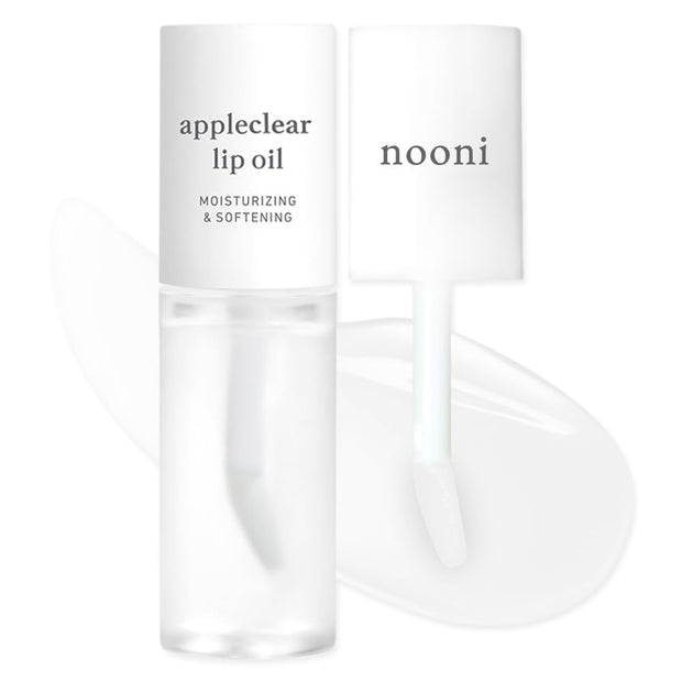 NOONI Korean Hydrating Lip Oil - Appleberry | Long-Lasting, Moisturizing, Plumping, Revitalizing for Dry Lips, Waterproof, No Peel Off, Hydrating, Nourishing Crystal Clear, 0.12 FL Oz
