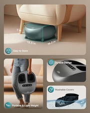 Snailax Foot Massager with Heat and Compression, Shiatsu Foot Massager for Neuropathy and Plantar Fasciitis, Deep Kneading, Rolling, Remote Control, Fits up to Size 14, Gifts