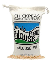 Palouse Brand Certified Glyphosate Residue Free Chickpeas | 3 LBS | Family Farmed in Washington State | Desiccant Free | Non-GMO Project Verified | Kosher Parve | Cotton Drawstring Bag