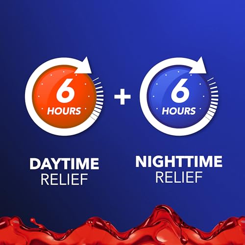Vicks DayQuil & NyQuil Intense Flu Liquid, Value Pack, Over-The-Counter, Multi-Symptom, Powerful Relief for Body Aches, Fever, Headache, Sore Throat, and Cough, 6 Hour Relief, Cherry Flavor, 12 FL OZ