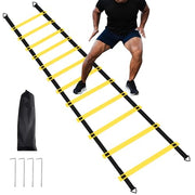 1/2/4 Pack 12 Rungs Agility Ladder Set, Training Ladder with Steel Stakes and Carry Bag for Soccer, Speed Fitness Feet Training