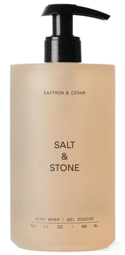 Salt & Stone Antioxidant-Rich Body Wash - Santal & Vetiver | Cleanse, Nourish & Soften Skin with Niacinamide & Hyaluronic Acid | Free From Parabens, Sulfates & Phthalates (15.2 fl oz)