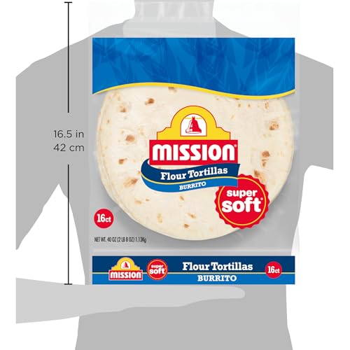 Mission Burrito Flour Tortillas, Large Size, 16 Count, Trans Fat Free