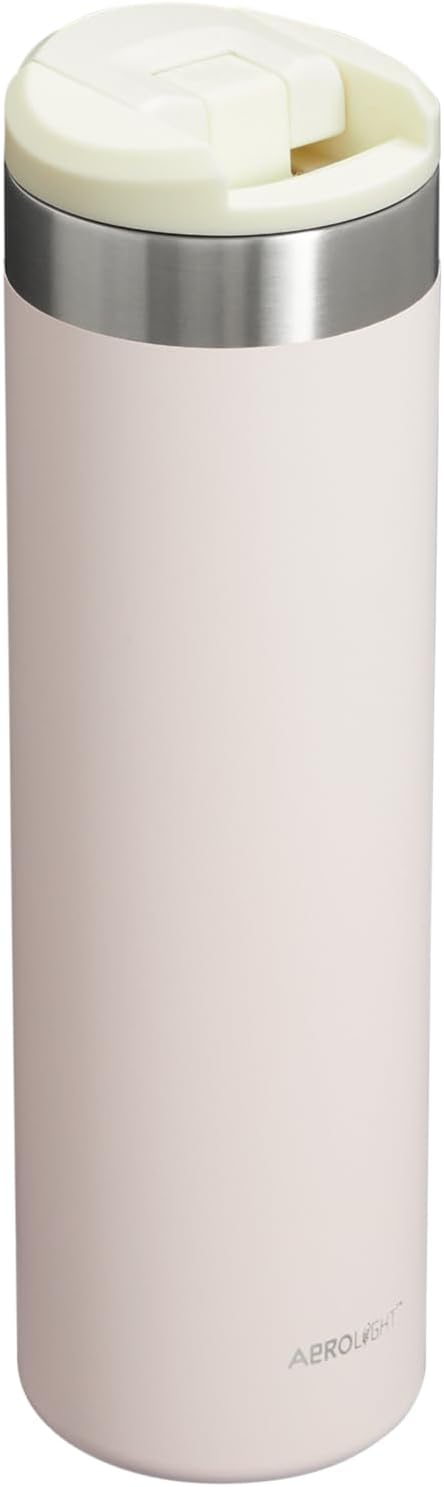 Stanley AeroLight Transit Bottle 20 oz | Locking Drink Through Lid | Leak Resistant Water Bottle or Coffee Travel Mug | Lightweight Insulated Stainless Steel | BPA-Free | Rose Quartz