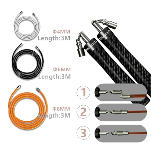 Weighted Jump Rope for Men Women -Interchangeable 1/5lb 1/4lb 1/2lb Heavy jump ropes - 360 Degree Spin - Length Adjustable,Ergonomics Leather Grip Skipping Rope for Fitness Weight Loss & More