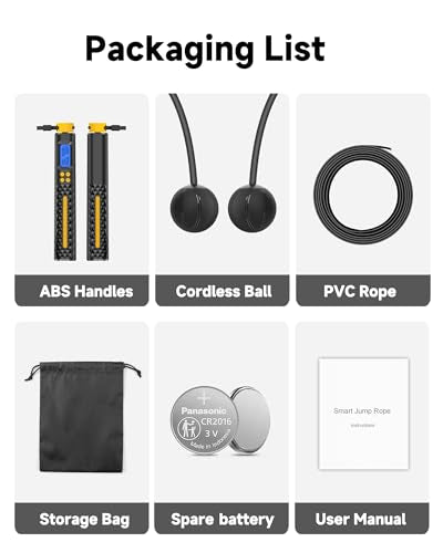 KINTHEA 2 in 1 Smart Jump Rope with Counter and LED Display, Cordless Jumping Rope with Counter for Women, Men, All Age, Adjustable Skipping Rope for Cardio Fitness in Limited Home Space & Outdoor