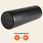 Retrospec Relief Foam Roller 18" & 36" High-Density EPP Extra Firm Round Foam Roller for Exercise, Massage Yoga, Pilates and Post Workout Muscle Recovery