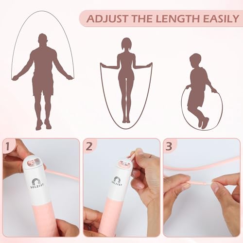 Jump Rope with Counter | Durable PVC Adjustable Skipping Rope | LED Digital Display Skipping Rope | Lightweight Smart Rope for Gym, Home, Indoor, Outdoor and CrossFit for Men and Women