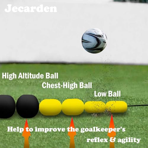 Pro GK Single Line Deflector Soccer Goalkeeper Trainer 9ft Goalkeeper Deflection Equipment Soccer Training Equipment for Reflex & Agility Training with 25 pcs Soccer Cones, 2 pcs Water Bags