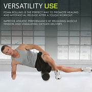 ProsourceFit High Density Foam Rollers 12 - inches Long, Firm Full Body Athletic Massage Tool for Back Stretching, Yoga, Pilates, Post Workout Muscle Recuperation, Black/Green