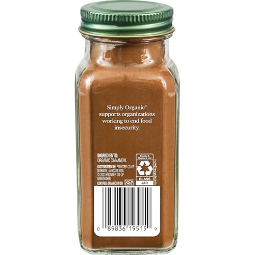 Simply Organic Ceylon Ground Cinnamon, 2.08 Ounce, Non-GMO Organic Cinnamon Powder