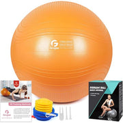 Yoga Ball, 18-30 Inch Extra Thick Exercise Ball for Workout Fitness Balance, Anti Burst Chair for Home and Office Desk, Includes Hand Pump & Workout Guide Access