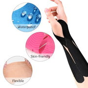 Precut Wrist Tape 12-Pack - Athletic Sports Tape for Baseball, Soccer & Bowling | Elastic Muscle Support Tape for Carpal Tunnel, Tendon Relief & Physical Therapy