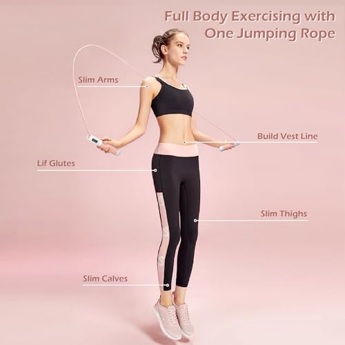 Jump Rope with Counter | Durable PVC Adjustable Skipping Rope | LED Digital Display Skipping Rope | Lightweight Smart Rope for Gym, Home, Indoor, Outdoor and CrossFit for Men and Women