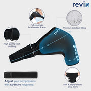 REVIX Shoulder Ice Pack Wrap for Rotator Cuff and Arm, Reusable Gel Cold Wrap with Compression for Targeted Area, Soothing Discomfort & Fatigue, Easy to Put On & Take Off, Flexible Fit for Men & Women