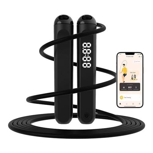 Jump Rope With Counter and App - Tangle-Free Rapid Speed Skipping Rope for Fitness, Home Exercise, Workout - Gifts for Adults, Women, Men, Kids
