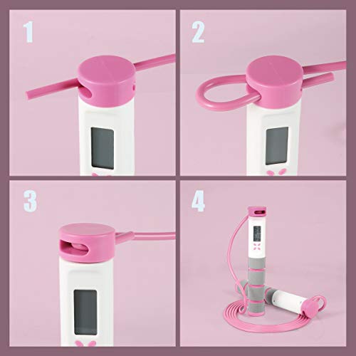 Jump Rope, Digital Weighted Handle Workout Jumping Rope with Calorie Counter for Training Fitness, Adjustable Exercise Speed Skipping Rope for Men, Women, Kids, Girls