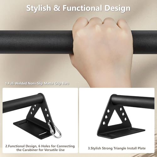 Wall Mounted Doorway Pull Up Bar, Heavy Duty Strength Training Pull-Up Bars for Doorframe, Support Beam or Joist Mount Thick Metal Sturdy Construction Support 500 lbs